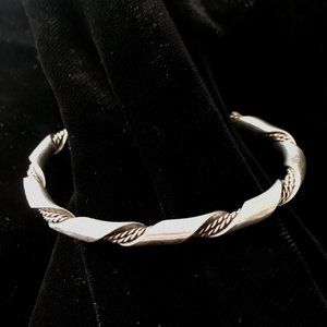 Vintage Silver Native American Navajo Twisted "Rope" Cuff Bracelet